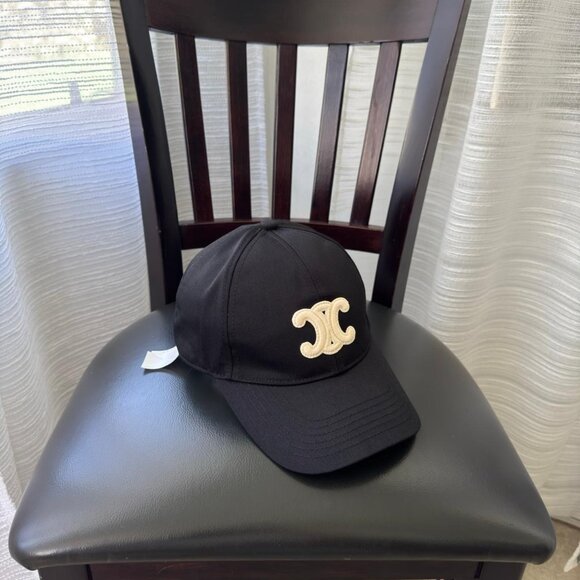 TRIOMPHE BASEBALL CAP IN COTTON ‘BLACK - Picture 1 of 8